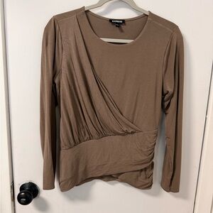 Express Women's Tan Long Sleeve Top